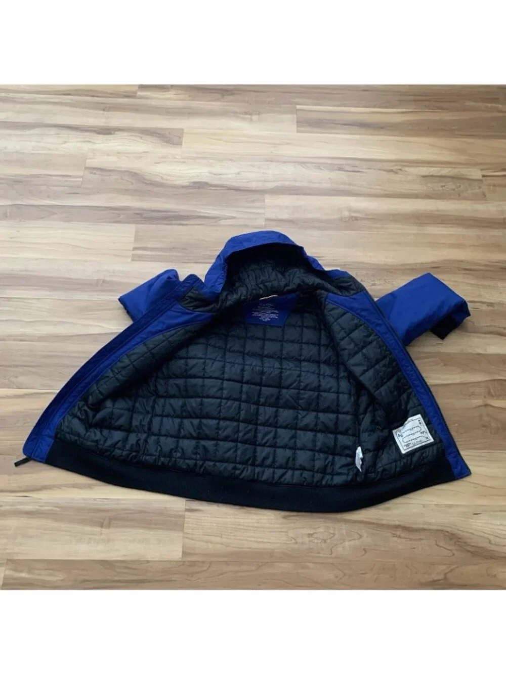 LL Bean Kids XL 18 Blue Black Insulated Jacket Bomber Preppy Outdoor 513221